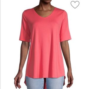 Eileen Fisher Pink Grapefruit Hi Low Tunic XL
